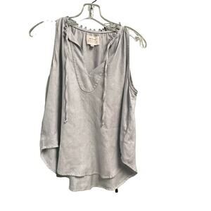 McGuire Womens Striped Loose Fit Tank Style Blouse Size XS V-Neck Tie